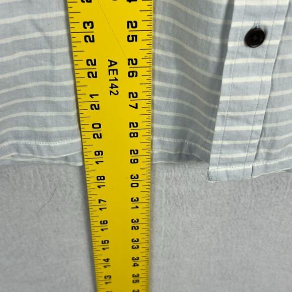 Pact Shirt Men's Size L Blue Striped Button Up Short Sleeve Organic Cotton - Picture 3 of 8